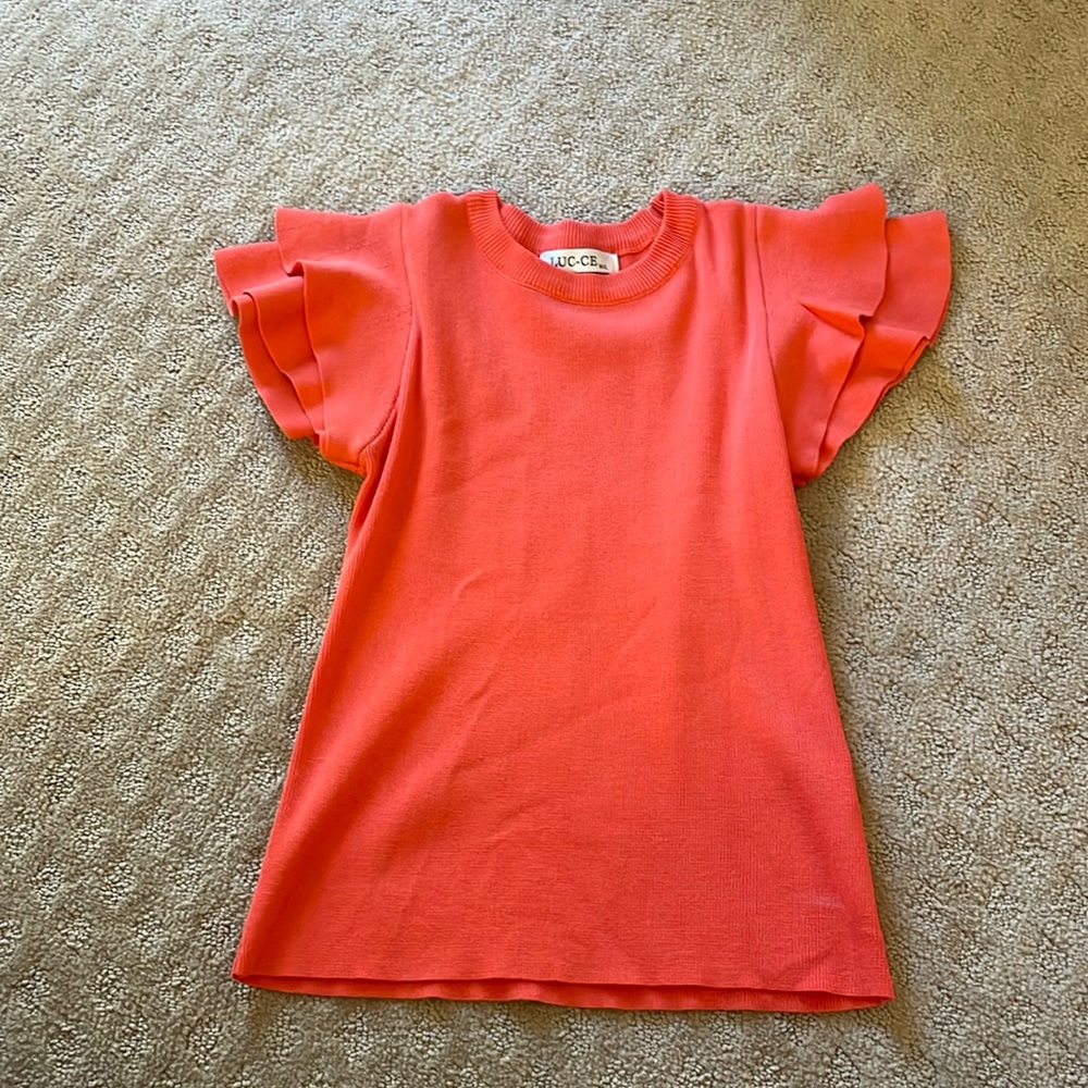 Orange Ruffle Top